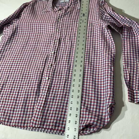 Alan Paine Mens XL Red & Blue Checkered Button-Up Shirt - Picture 6 of 8
